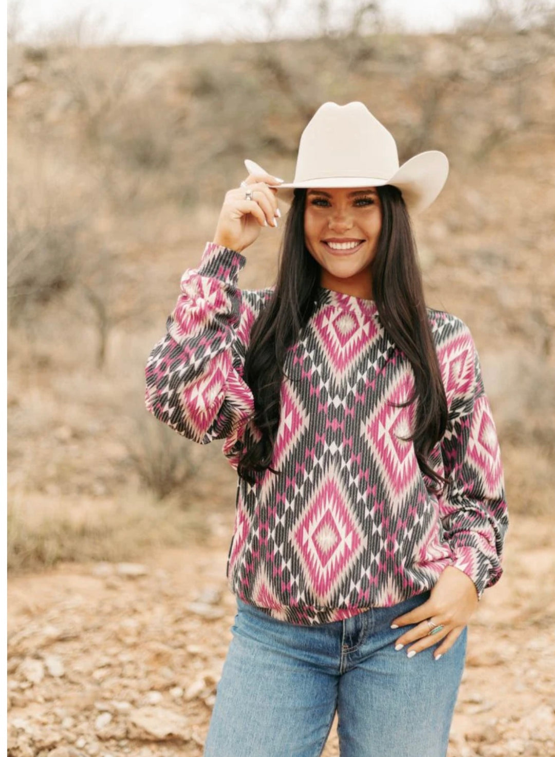 Pretty in Pink Aztec Blouse
