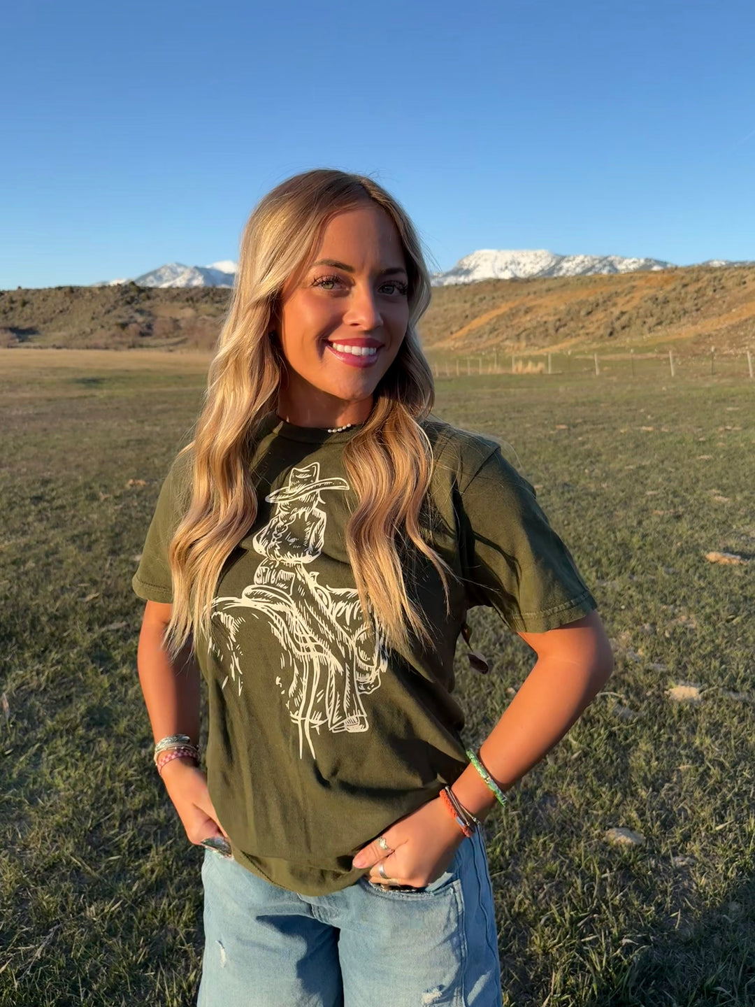 Horseback Cowgirl Tee