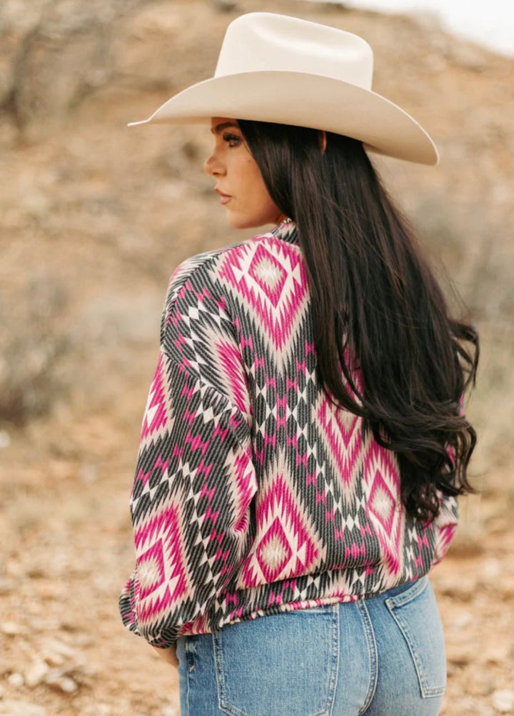 Pretty in Pink Aztec Blouse
