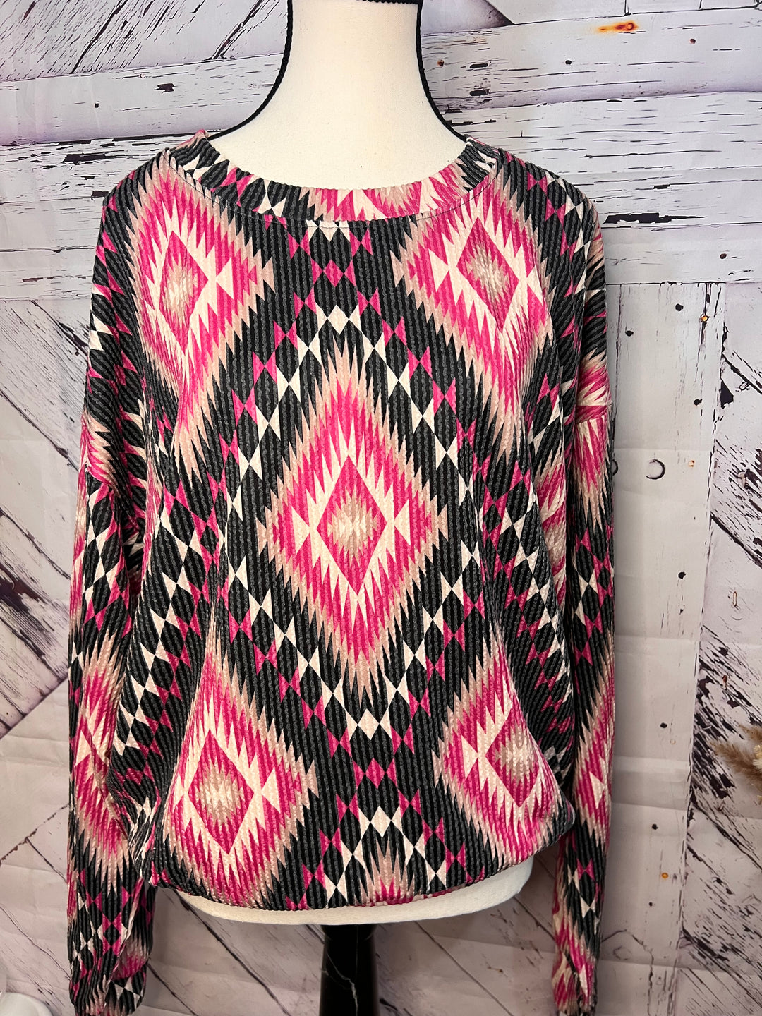 Pretty in Pink Aztec Blouse