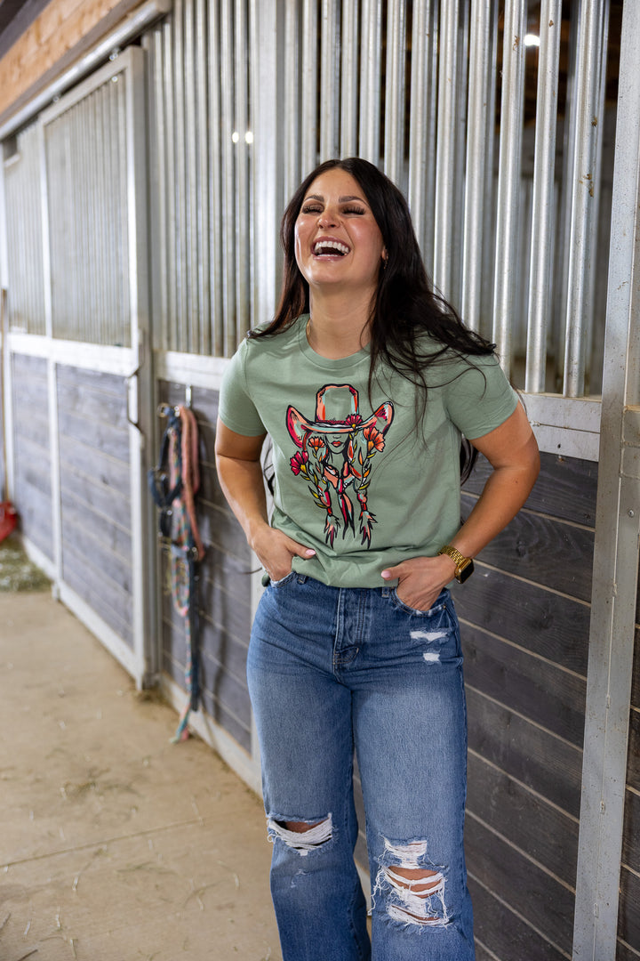 Floral Cowgirl Tee