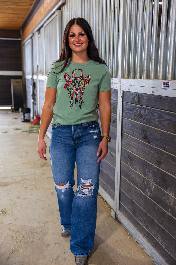 Floral Cowgirl Tee
