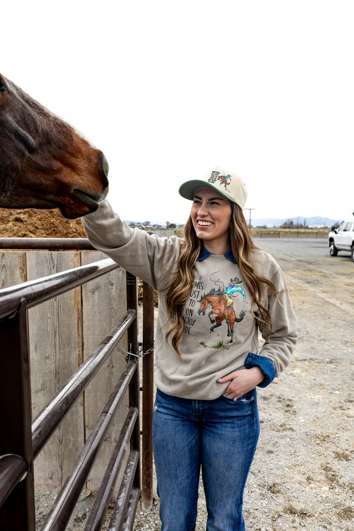 Hold On Cowgirl Crewneck
