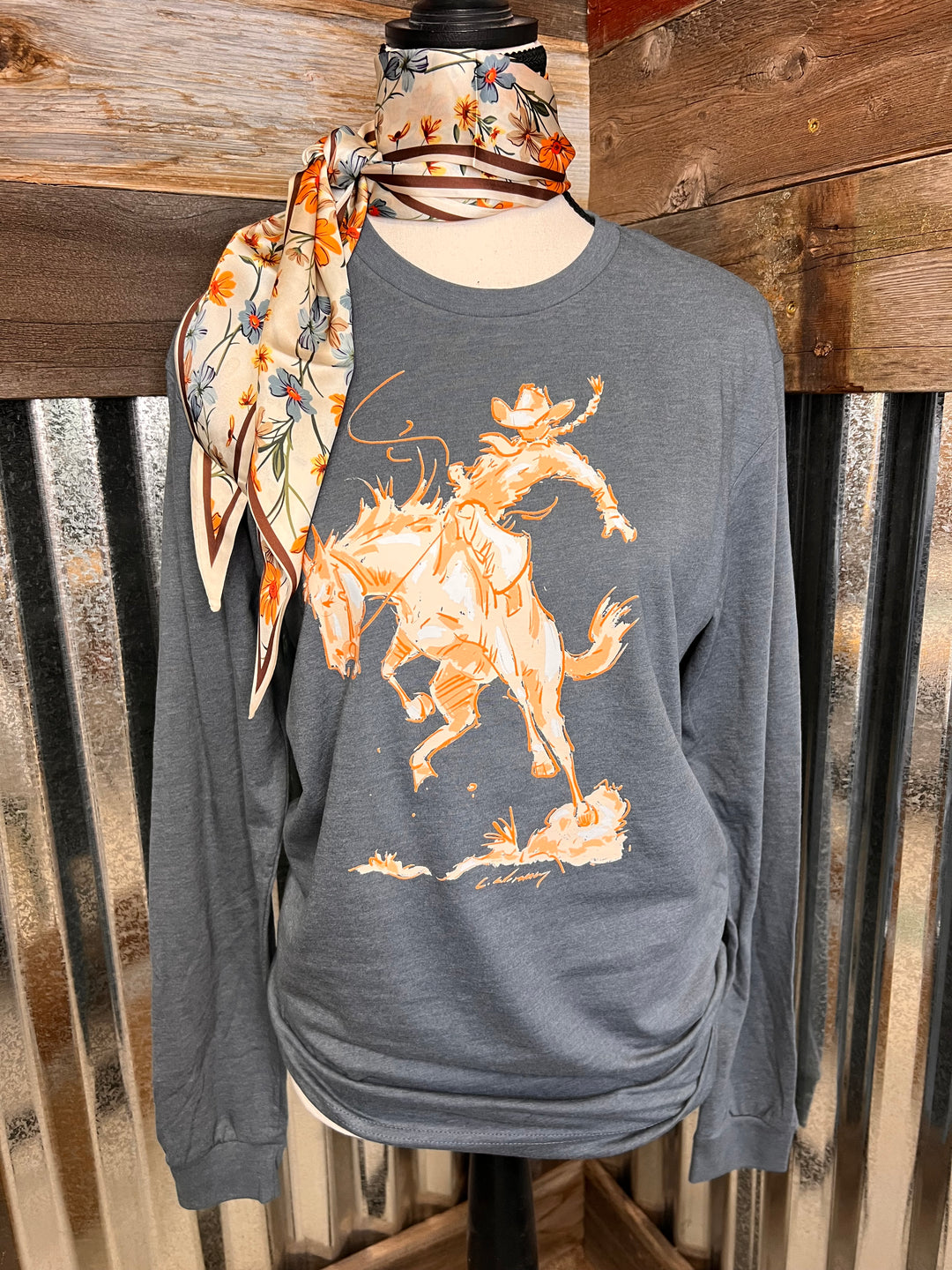 Cowgirl Bronc Sillouette Tee