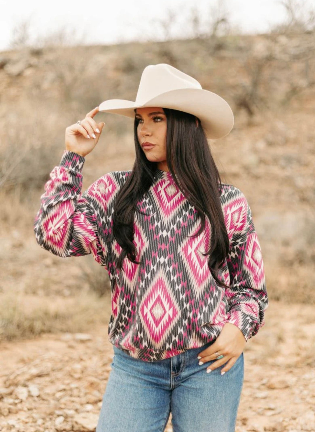 Pretty in Pink Aztec Blouse