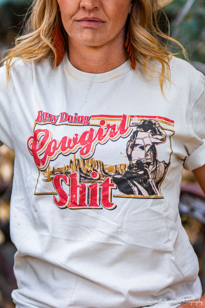 Busy Cowgirl Tee