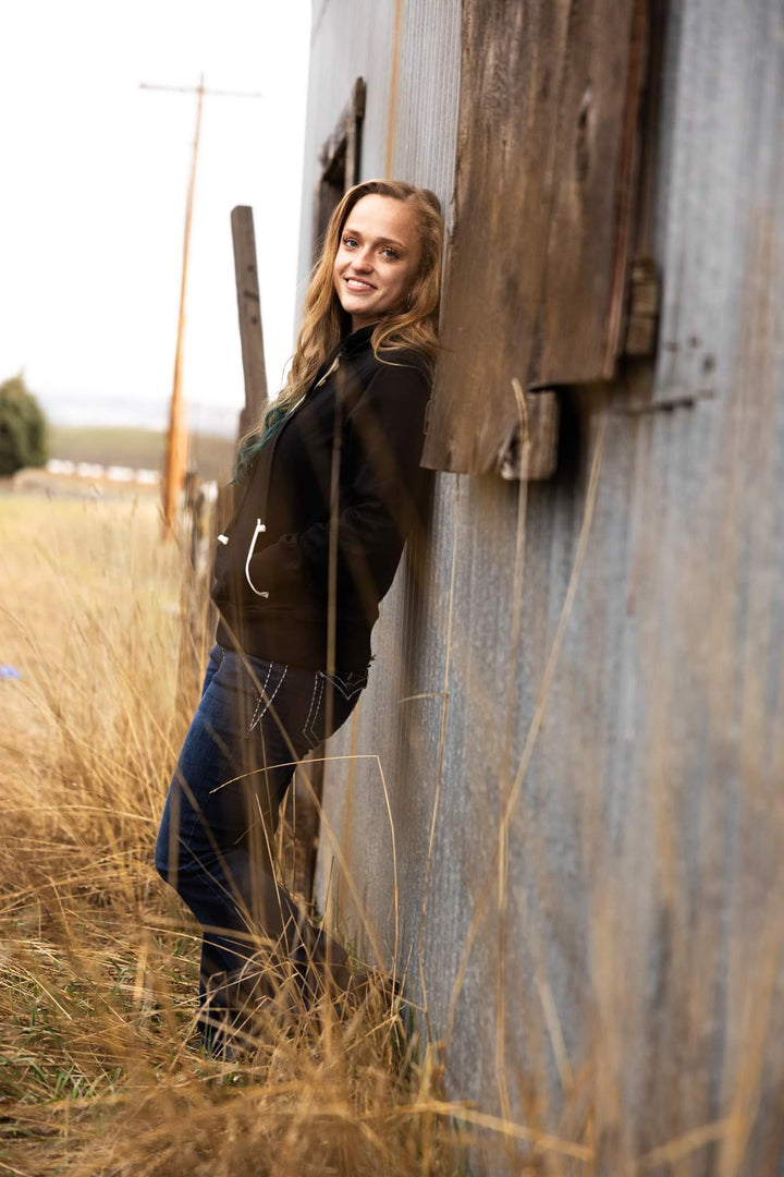 Black Button Hoodie