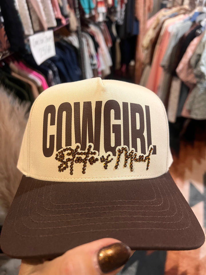Brown Cowgirl State of Mind Bling Hat