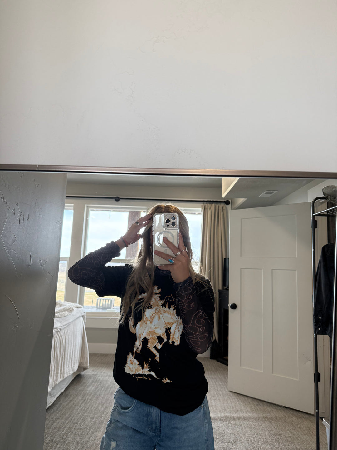 Cowgirl Bronc Sillouette Tee