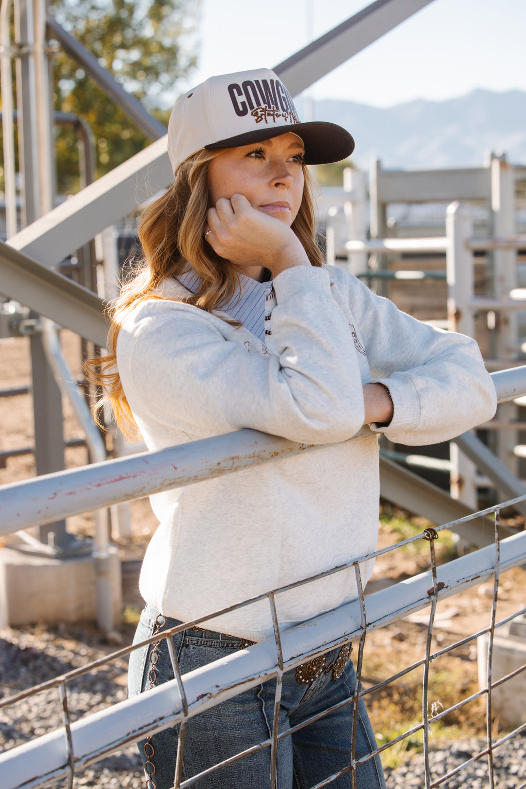 Brown Cowgirl State of Mind Bling Hat