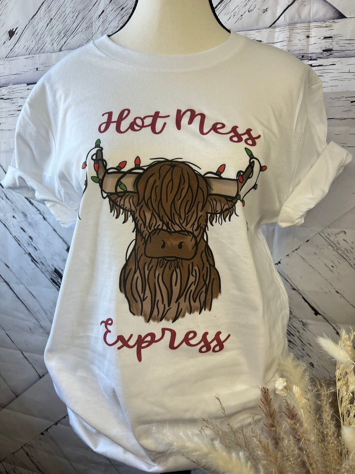 White crew neck t-shirt with &