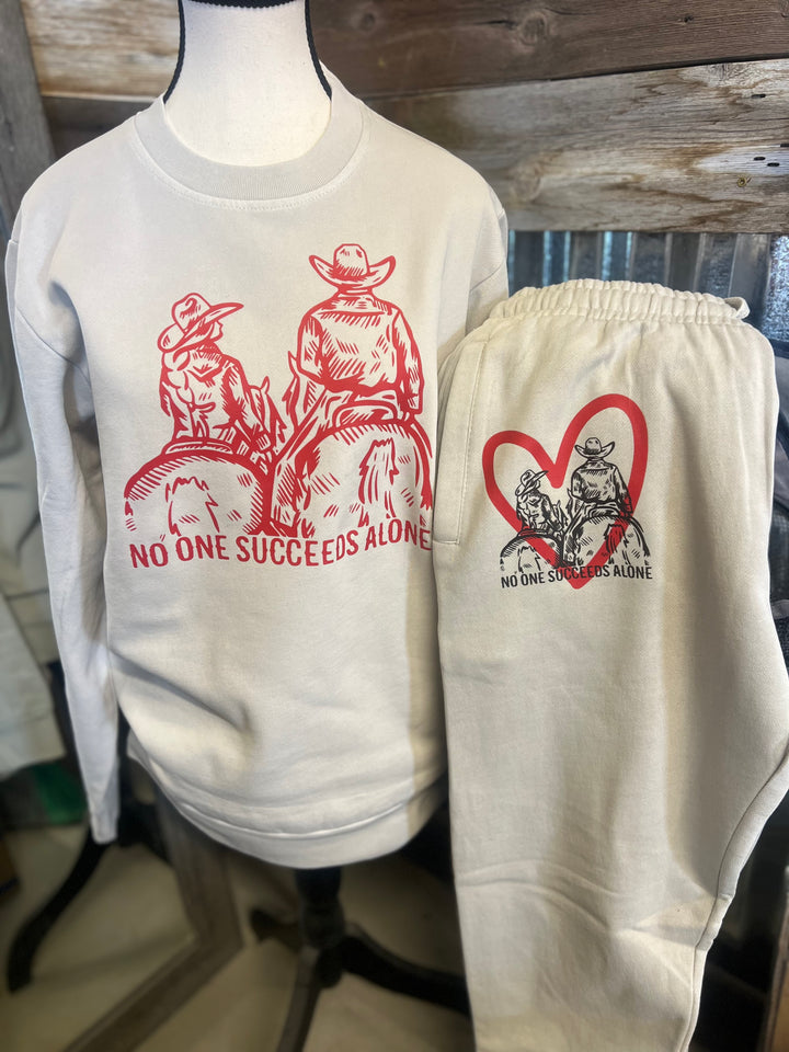 No One Succeeds Alone Valentine Crewneck &amp; Jogger Set