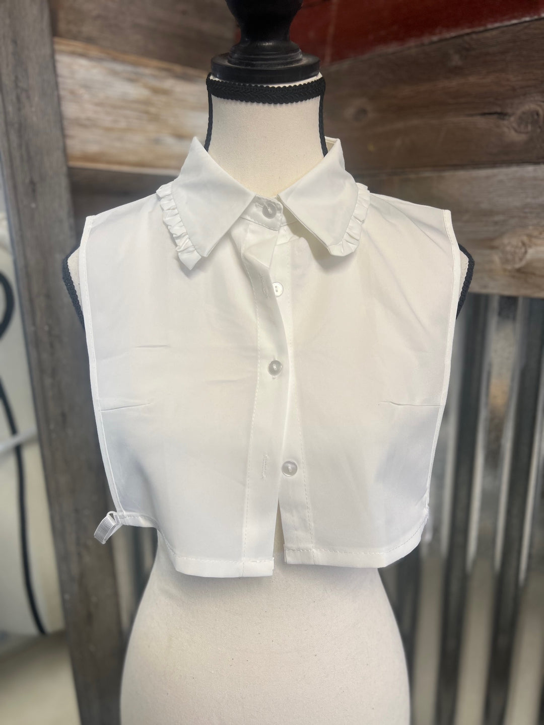 White Half Ruffled Collar Dickie