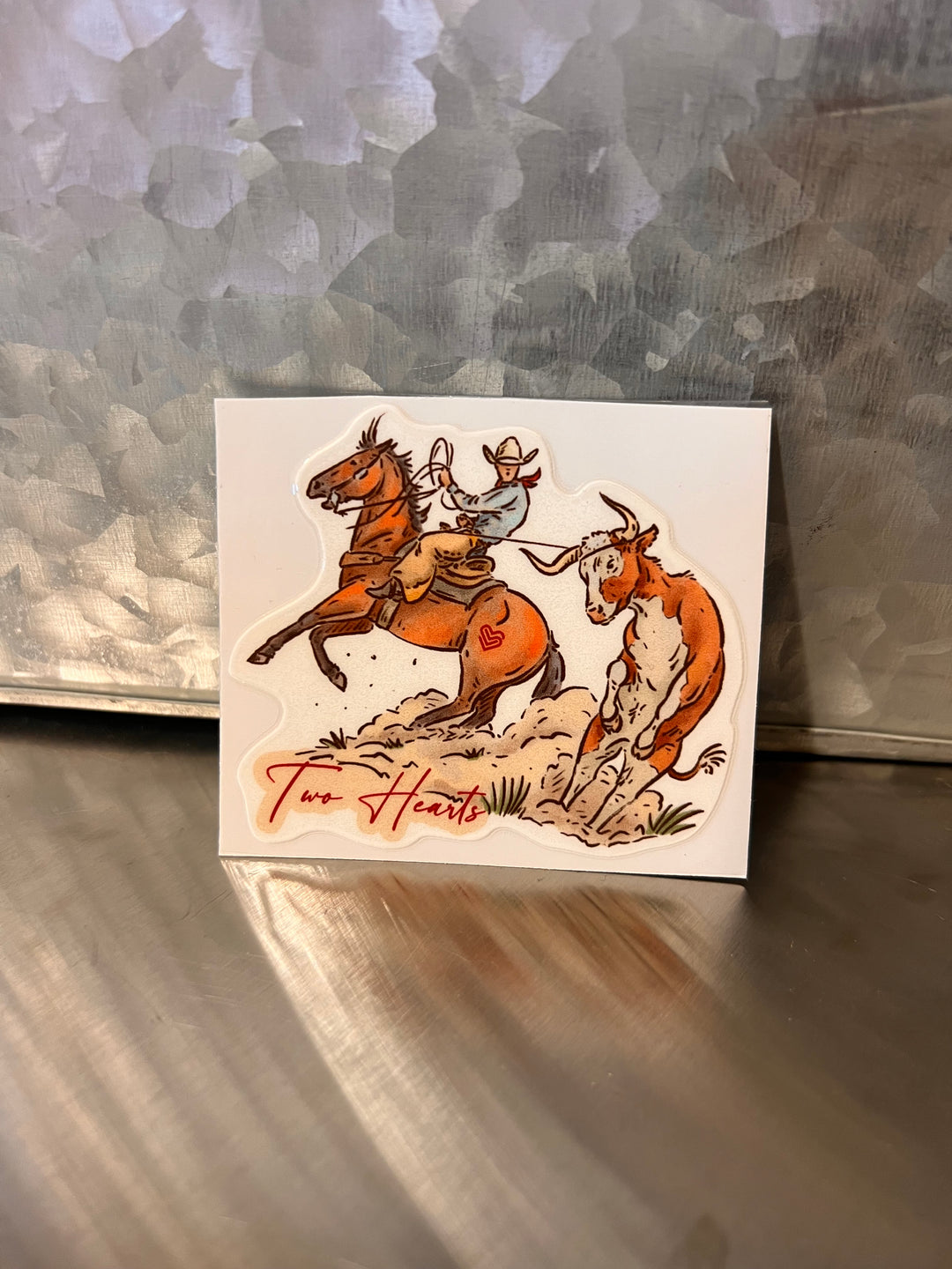 Two Hearts Roper Sticker