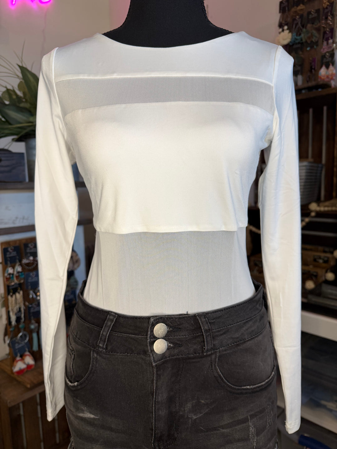 The Between the Lines Mesh Top