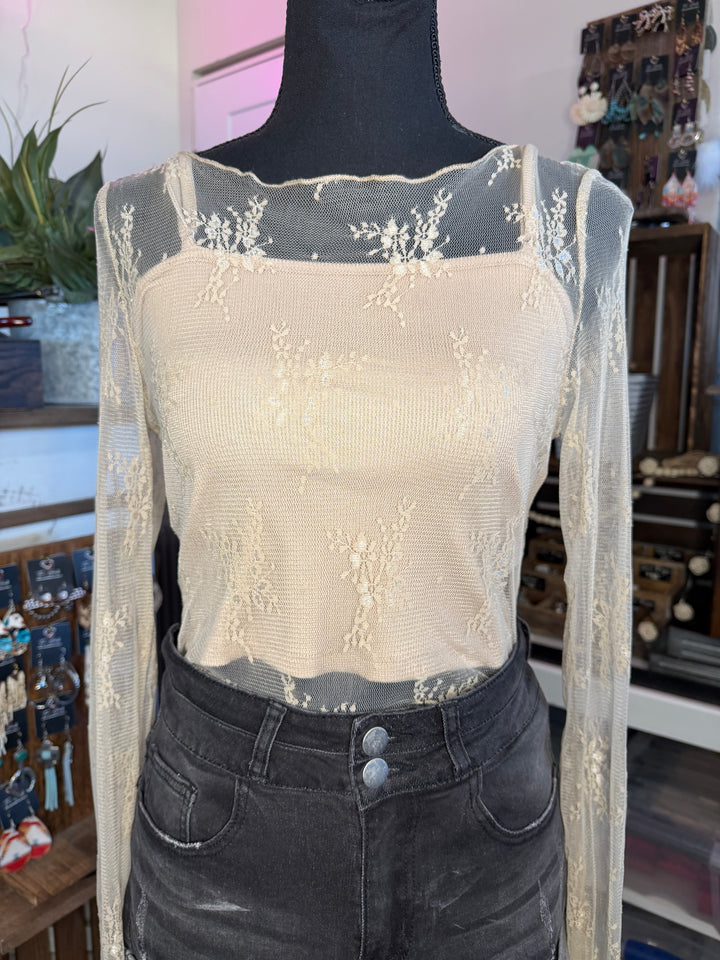 The Champagne Lace Top
