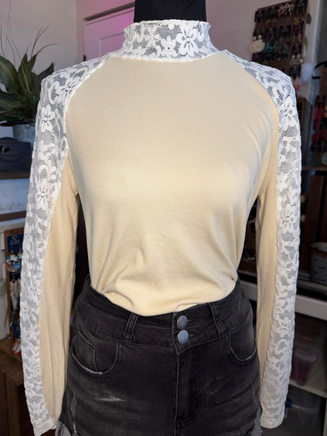 The Ivory Rose Lace Top