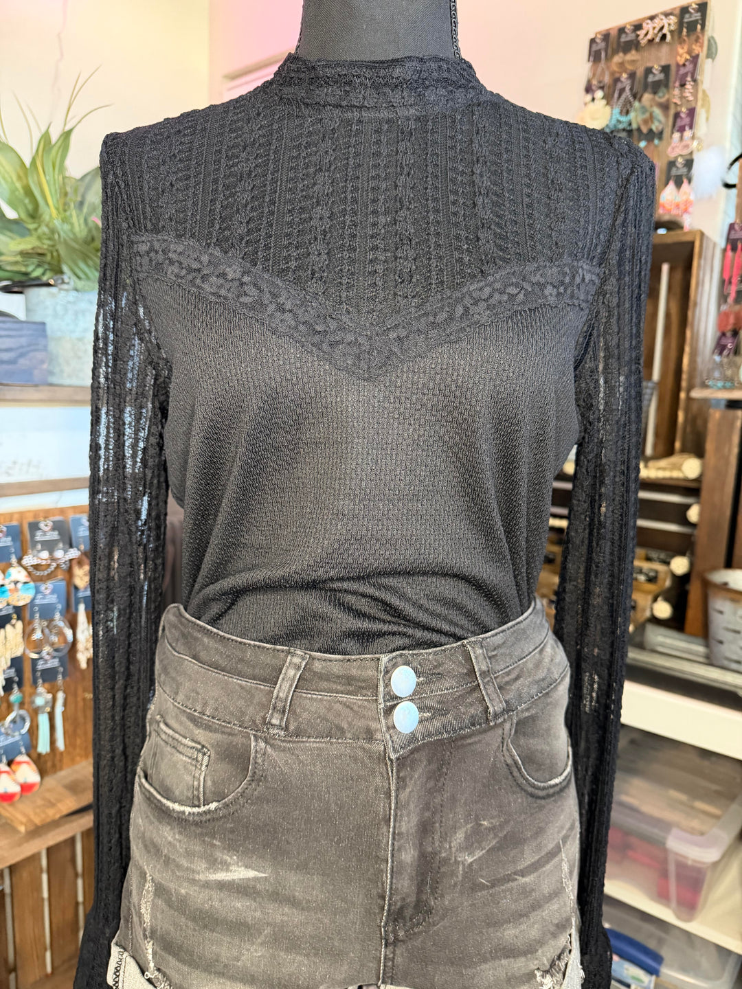The Midnight Lace Long Sleeve Top
