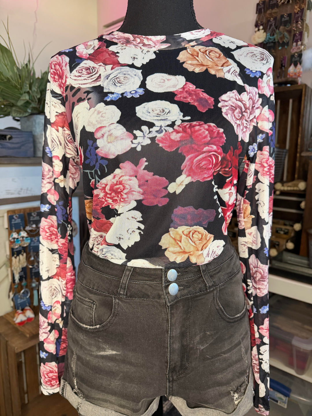 The Midnight Rose Mesh Top