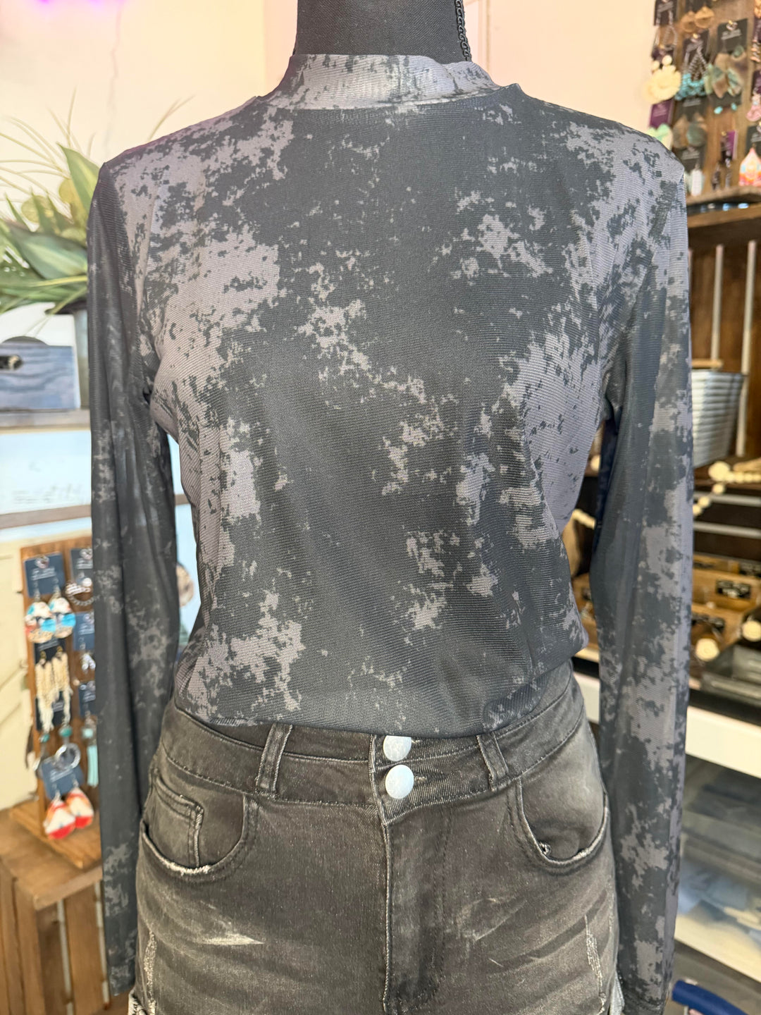 The Midnight Smoke Mesh Top