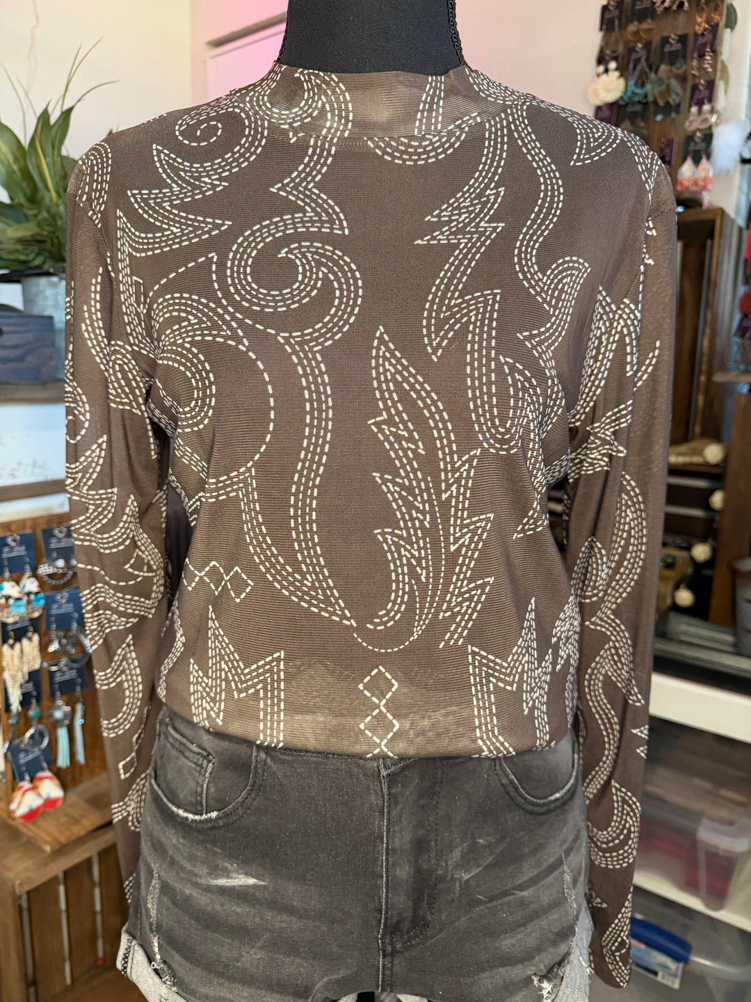 The Saddle Stitch Mesh Top