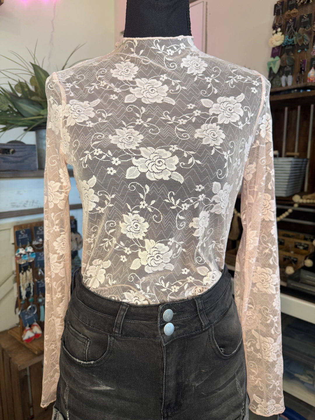The Sweetheart Lace Mesh Top