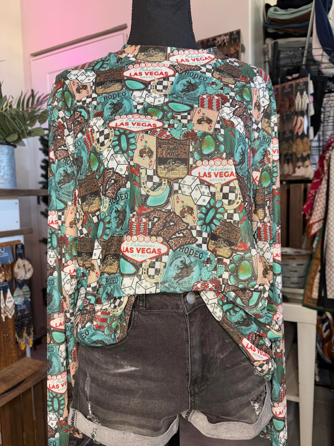 The Vegas Cowgirl Mesh Top