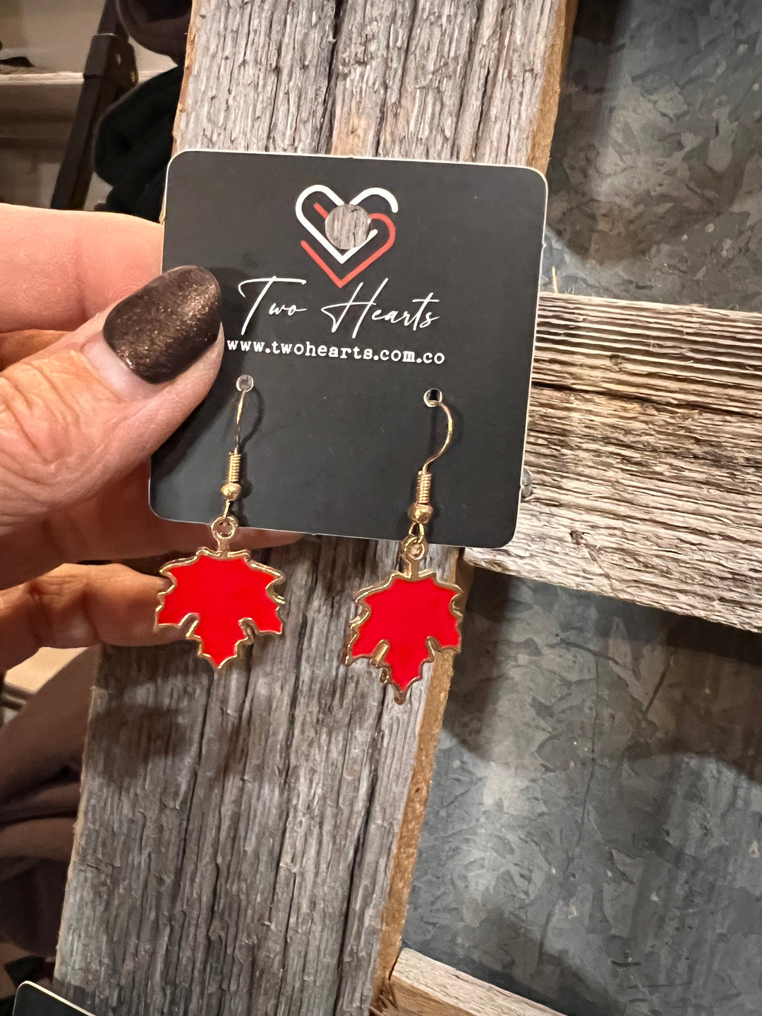 The Autumn Maple Earrings – Crimson Red