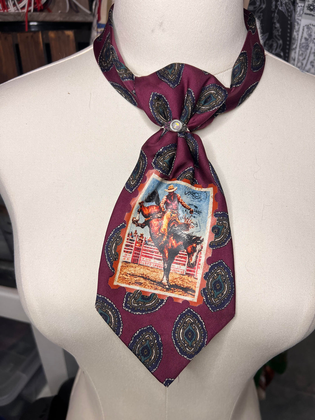 The Burgundy Bronc Shorty Tie