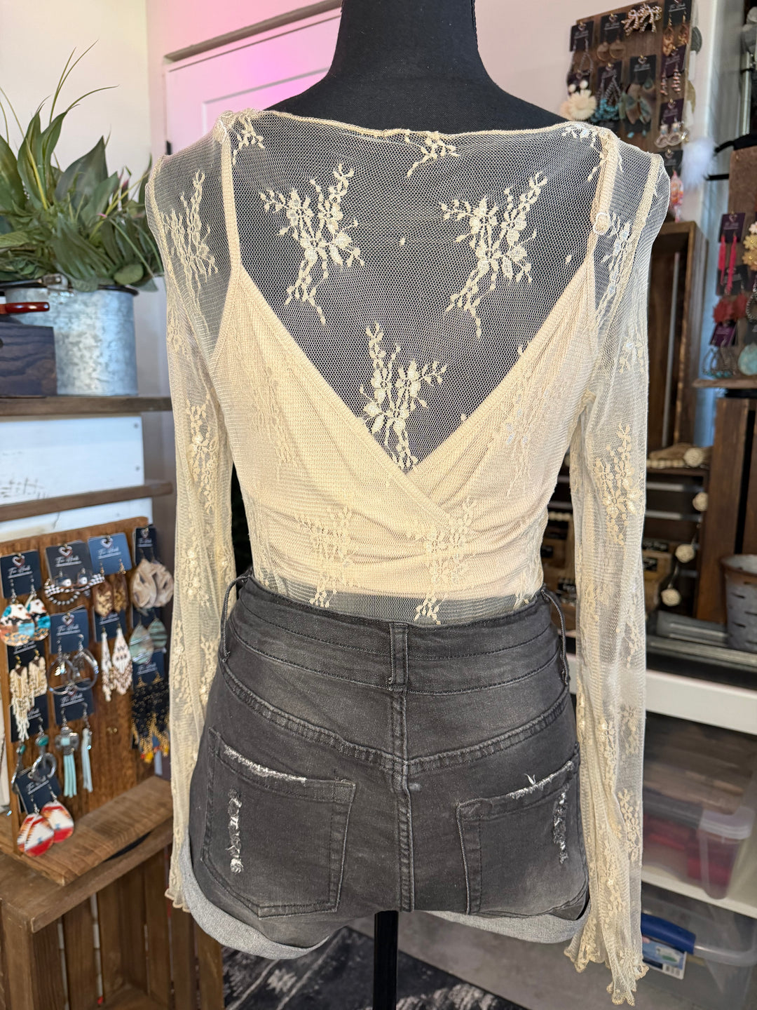The Champagne Lace Top
