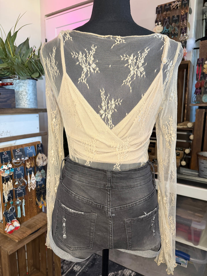 The Champagne Lace Top
