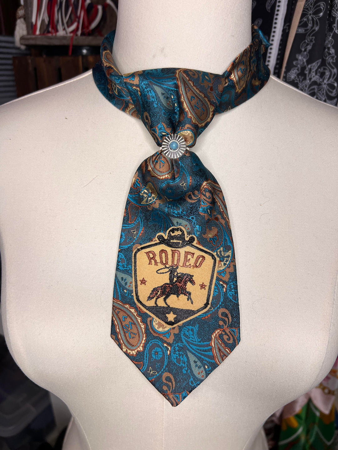The Teal Rodeo Shorty Tie