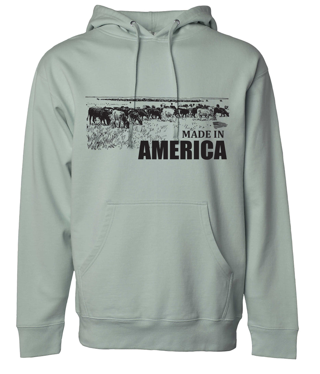 A gray sweatshirt with &