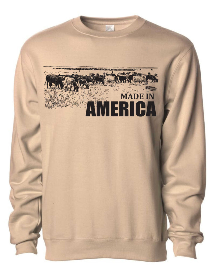 A gray sweatshirt with &