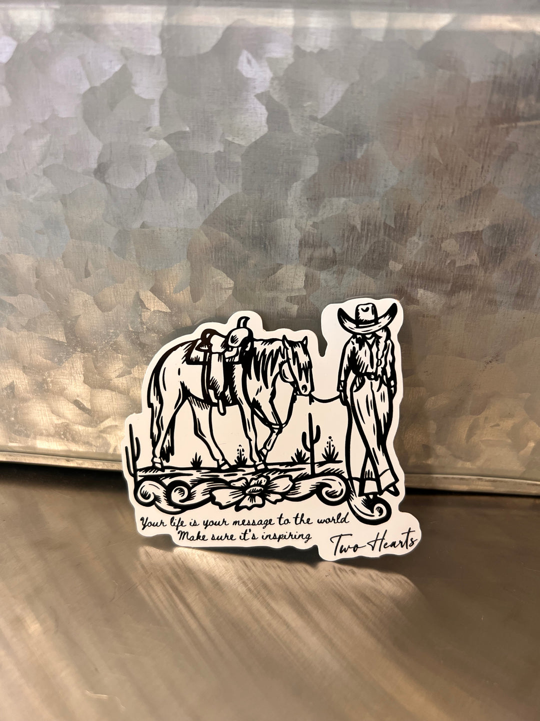Message To The World Cowgirl Sticker